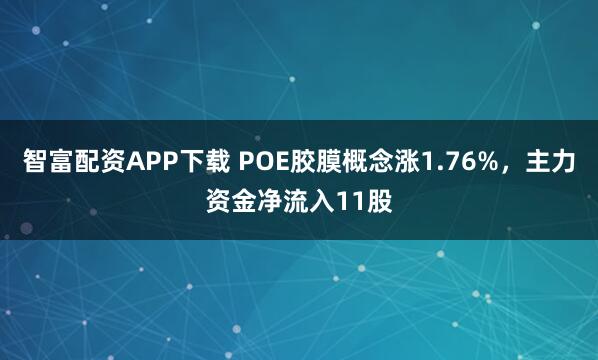 智富配资APP下载 POE胶膜概念涨1.76%,主力资金净流入11股